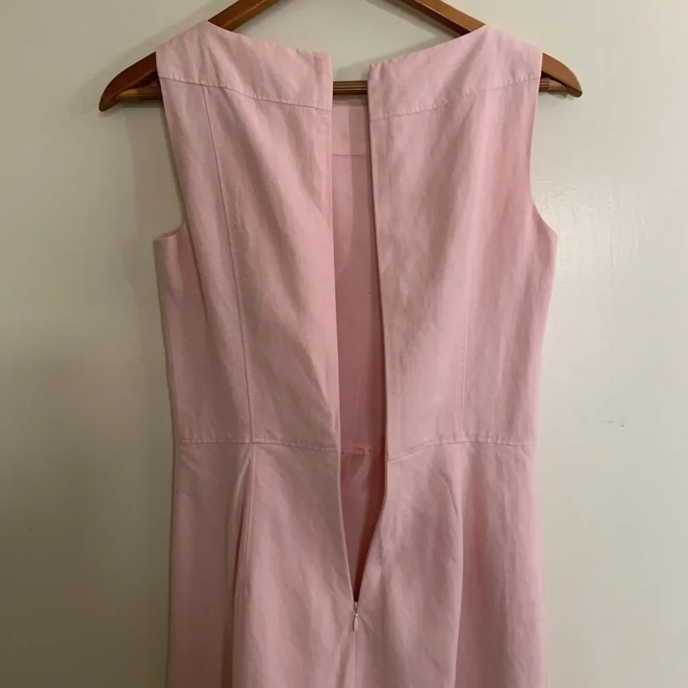 Ann Taylor Loft Dress Size 0 Lined Pink Sleeveless Invisible Zipper - Picture 10 of 15